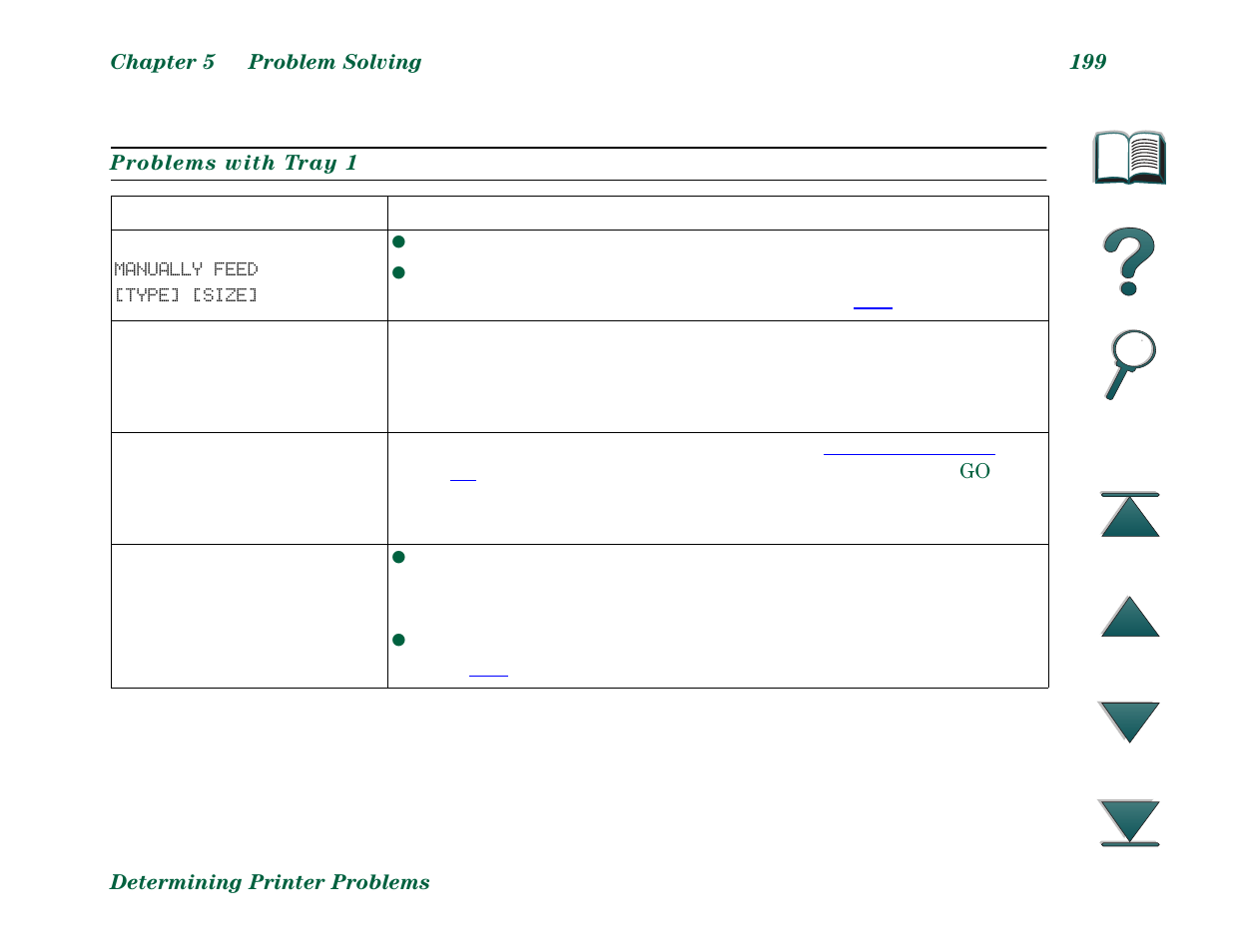 Problems with tray 1 | HP LaserJet 8000 Multifunction Printer series User Manual | Page 199 / 362