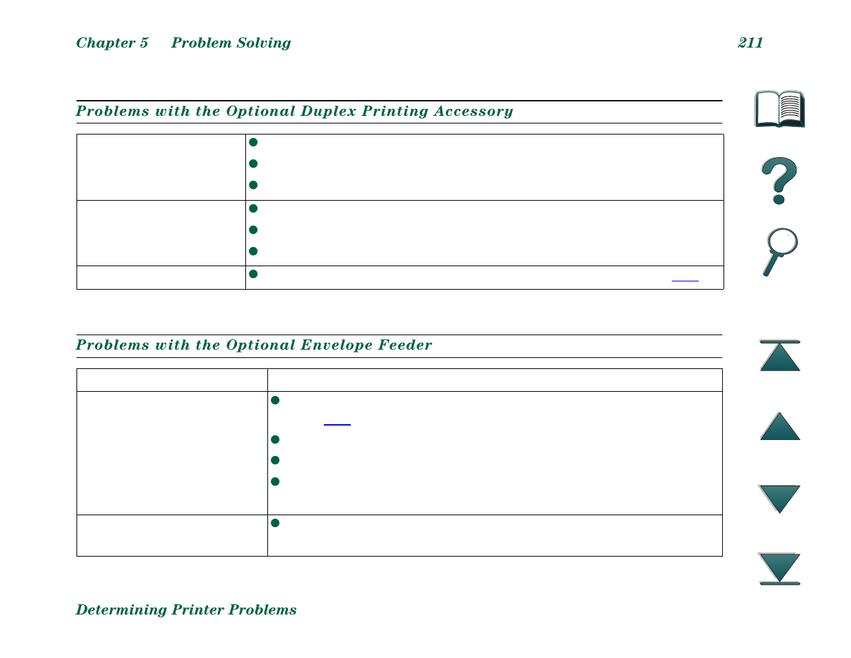 Problems with the optional envelope feeder | HP LaserJet 8000 Multifunction Printer series User Manual | Page 211 / 362