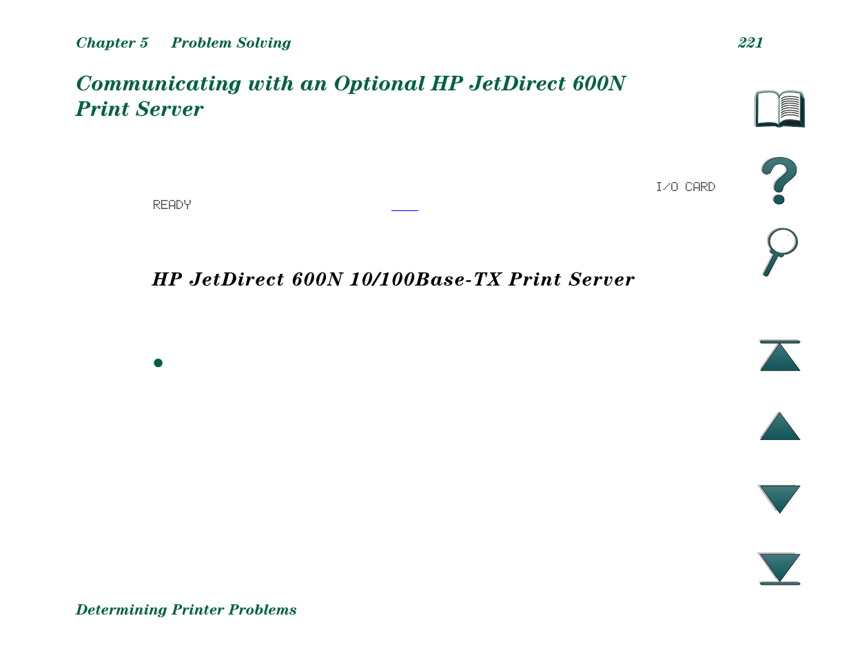 Communicating with an optional hp jetdirect 600n p | HP LaserJet 8000 Multifunction Printer series User Manual | Page 221 / 362