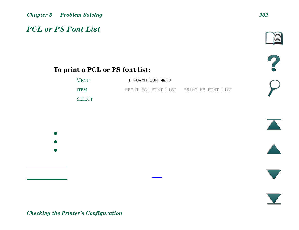 Pcl or ps font list | HP LaserJet 8000 Multifunction Printer series User Manual | Page 232 / 362