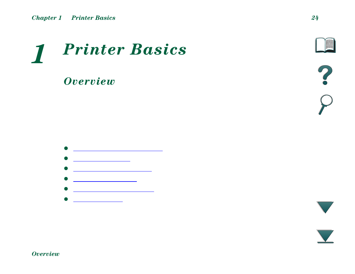 Printer basics, Overview, 1 printer basics | HP LaserJet 8000 Multifunction Printer series User Manual | Page 24 / 362