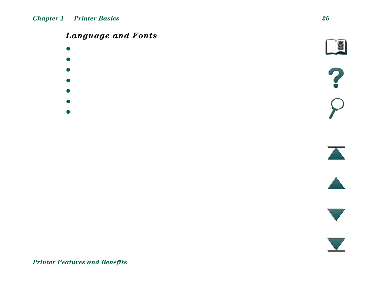 Language and fonts | HP LaserJet 8000 Multifunction Printer series User Manual | Page 26 / 362