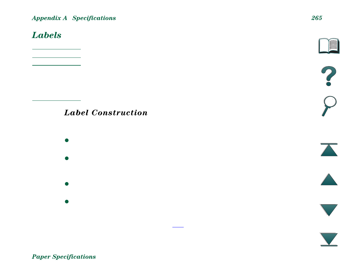 Labels, Label construction | HP LaserJet 8000 Multifunction Printer series User Manual | Page 265 / 362