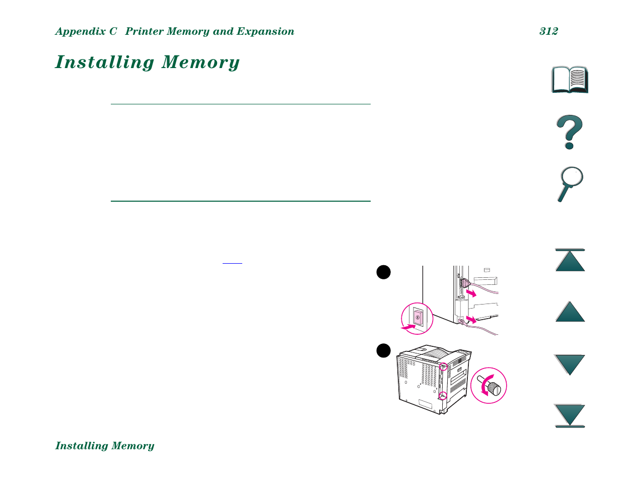 Installing memory | HP LaserJet 8000 Multifunction Printer series User Manual | Page 312 / 362