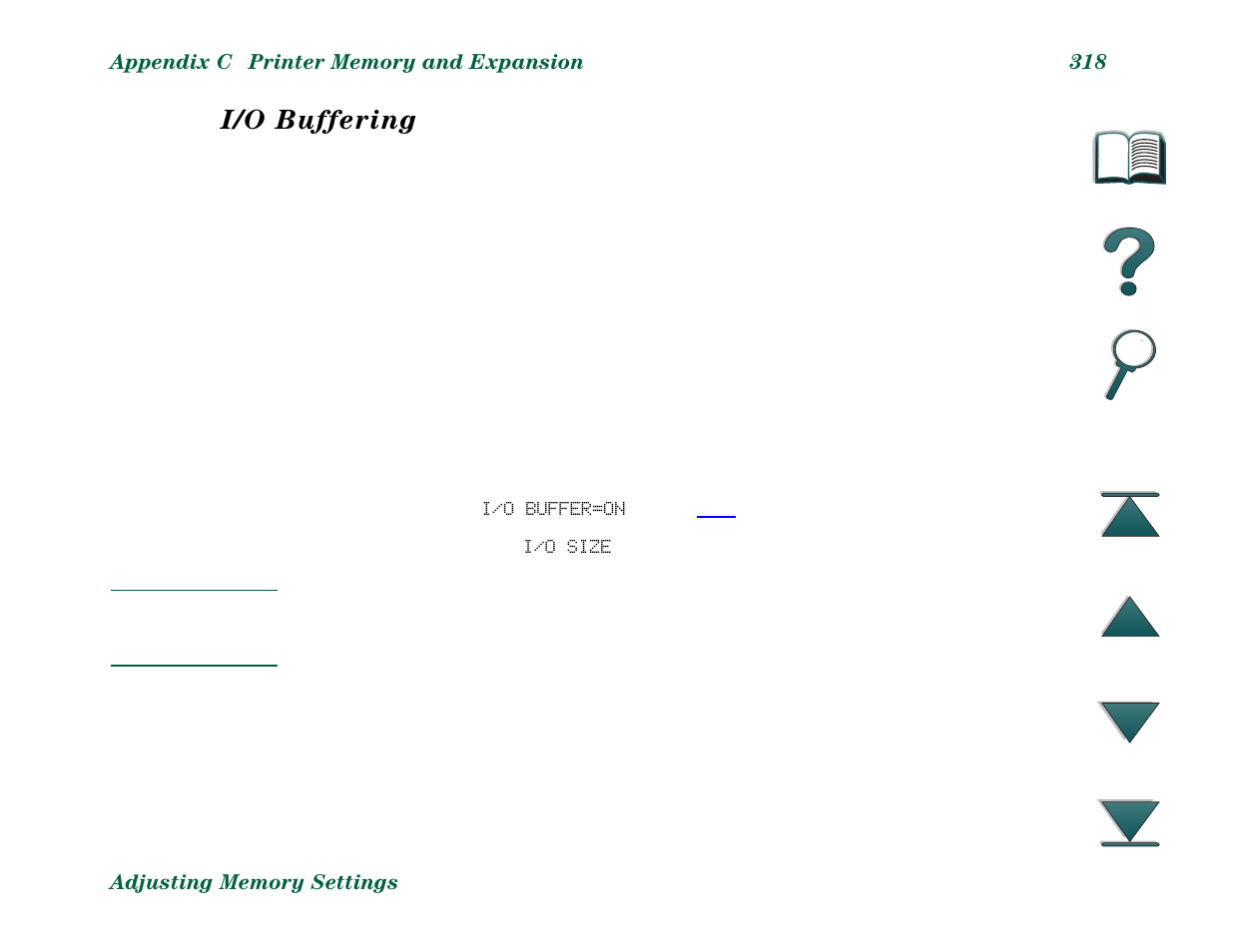 I/o buffering | HP LaserJet 8000 Multifunction Printer series User Manual | Page 318 / 362