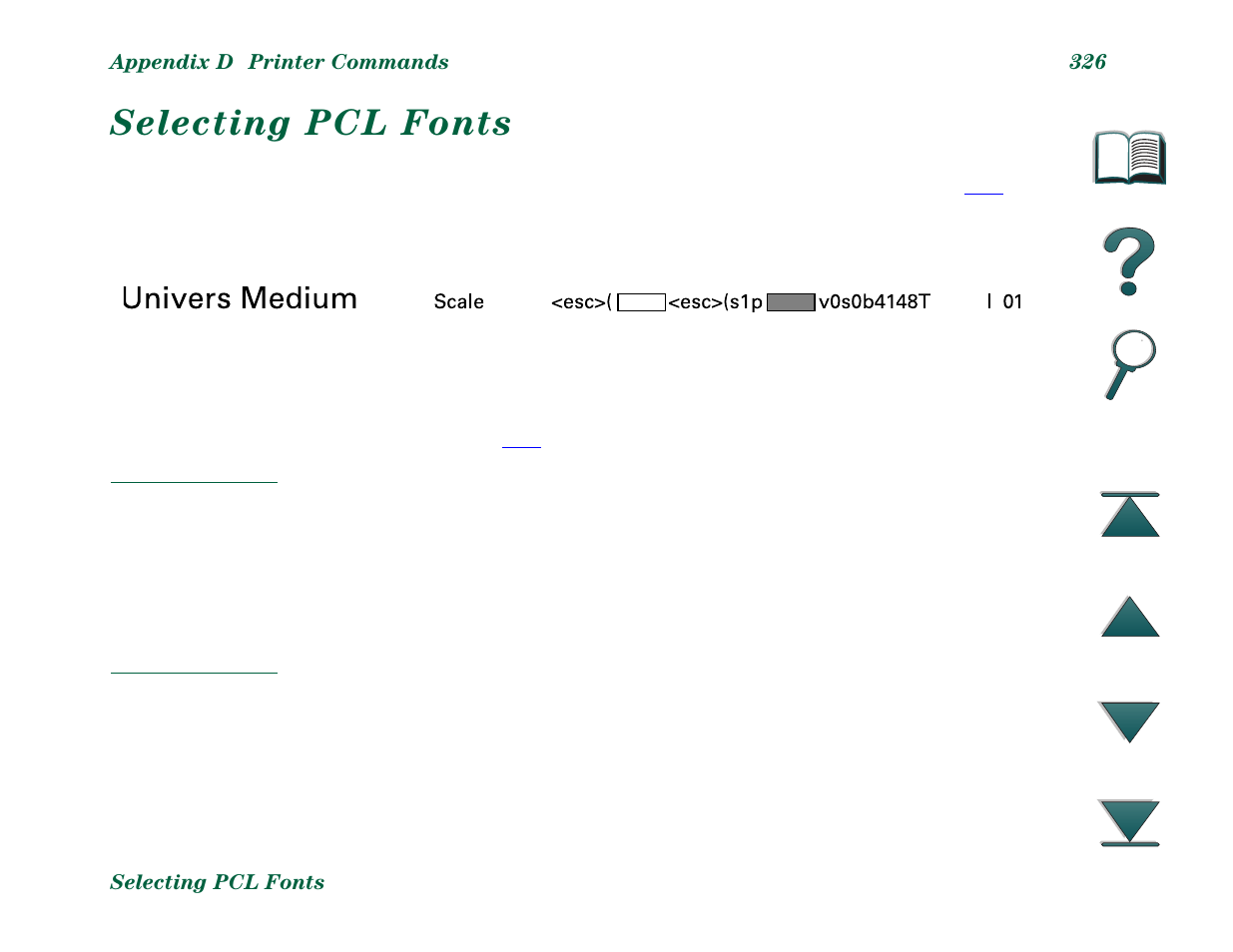 Selecting pcl fonts | HP LaserJet 8000 Multifunction Printer series User Manual | Page 326 / 362