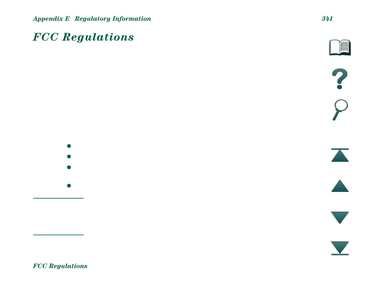 Fcc regulations | HP LaserJet 8000 Multifunction Printer series User Manual | Page 341 / 362