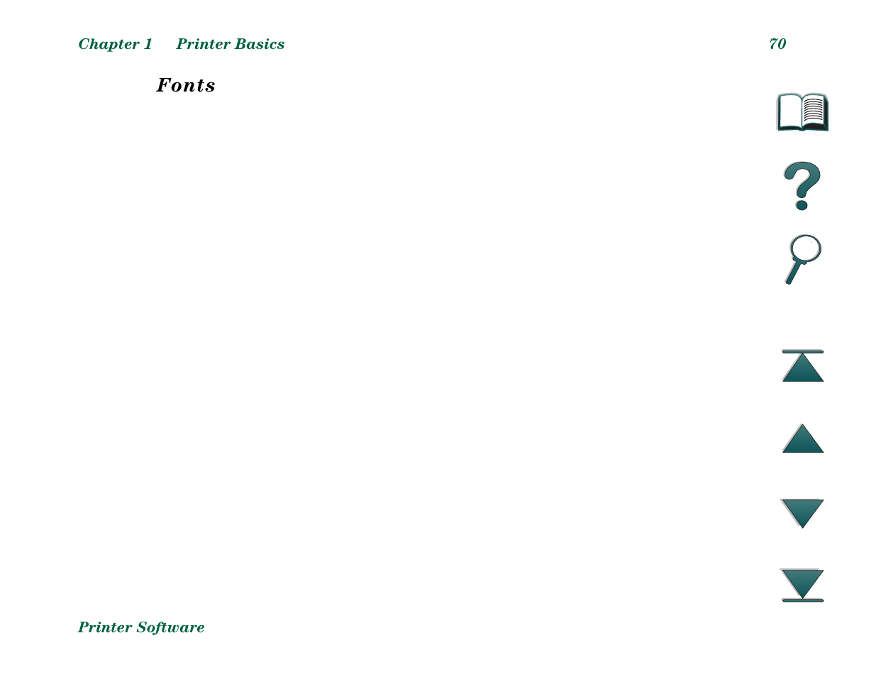 Fonts | HP LaserJet 8000 Multifunction Printer series User Manual | Page 70 / 362