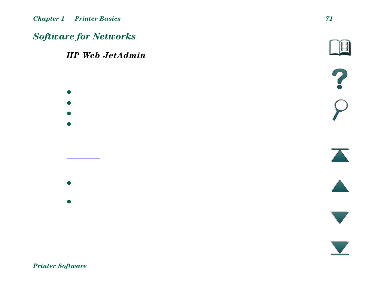 Software for networks, Hp web jetadmin | HP LaserJet 8000 Multifunction Printer series User Manual | Page 71 / 362