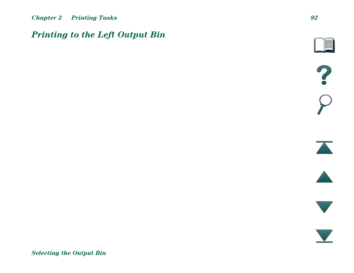 Printing to the left output bin | HP LaserJet 8000 Multifunction Printer series User Manual | Page 92 / 362