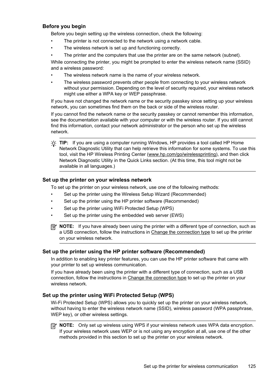 Before you begin, Set up the printer on your wireless network | HP Officejet Pro 8100 ePrinter - N811a N811d User Manual | Page 129 / 152