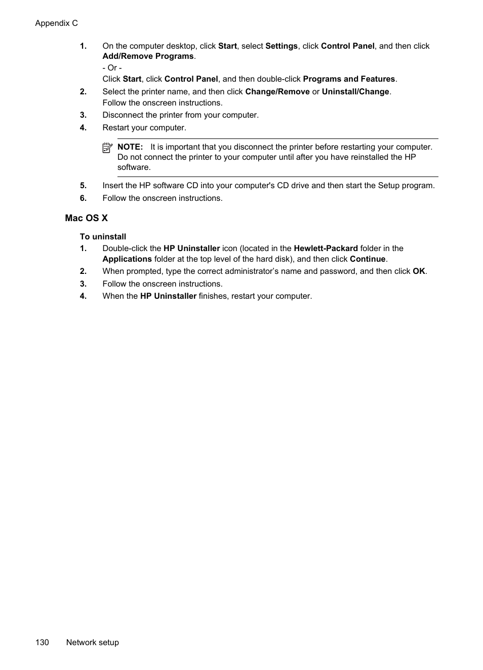 Mac os x | HP Officejet Pro 8100 ePrinter - N811a N811d User Manual | Page 134 / 152