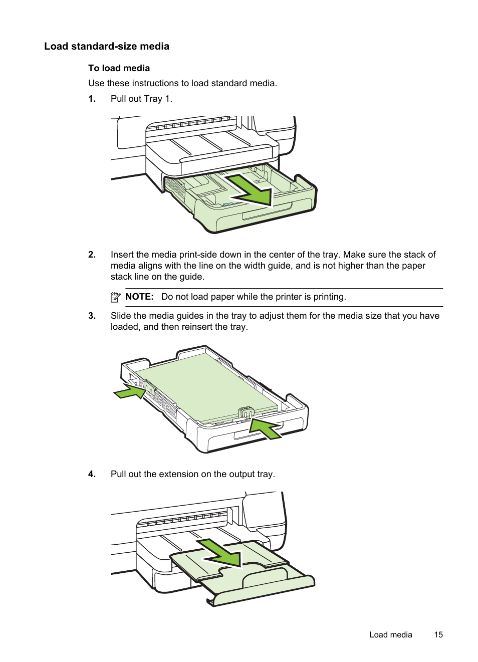 Load standard-size media | HP Officejet Pro 8100 ePrinter - N811a N811d User Manual | Page 19 / 152