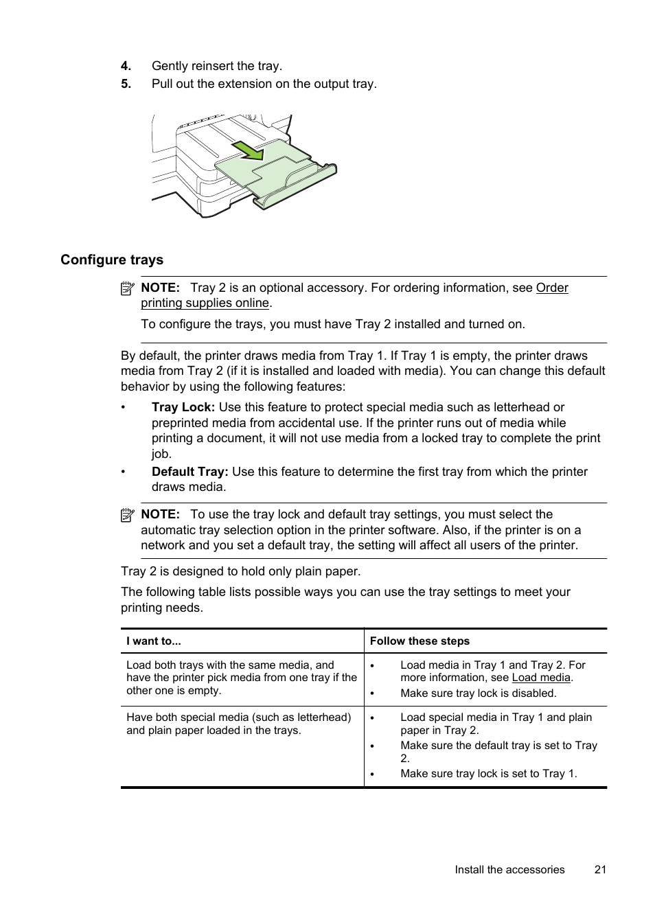 Configure trays | HP Officejet Pro 8100 ePrinter - N811a N811d User Manual | Page 25 / 152