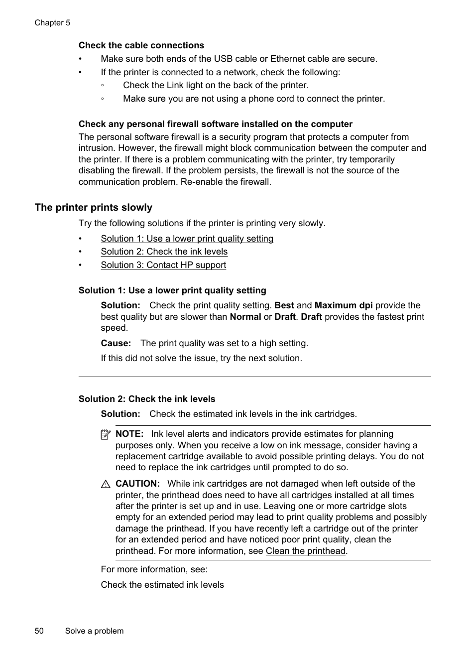 The printer prints slowly | HP Officejet Pro 8100 ePrinter - N811a N811d User Manual | Page 54 / 152