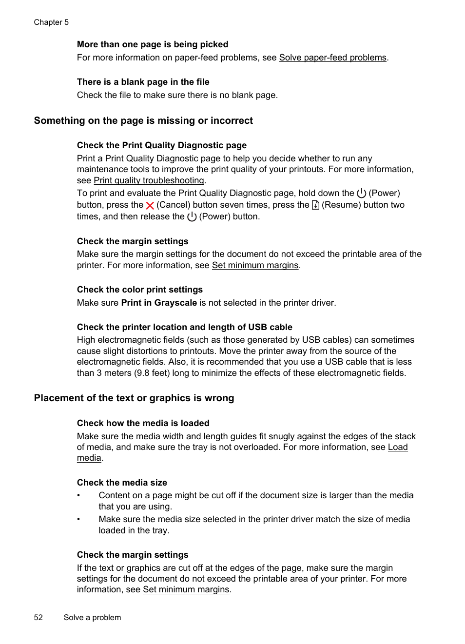 Placement of the text or graphics is wrong | HP Officejet Pro 8100 ePrinter - N811a N811d User Manual | Page 56 / 152