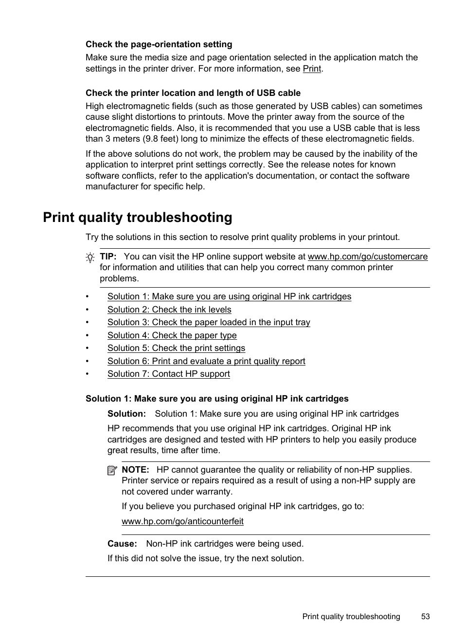Print quality troubleshooting, See print quality troubleshooting | HP Officejet Pro 8100 ePrinter - N811a N811d User Manual | Page 57 / 152