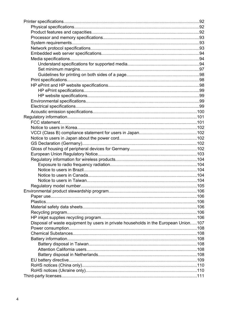 HP Officejet Pro 8100 ePrinter - N811a N811d User Manual | Page 8 / 152