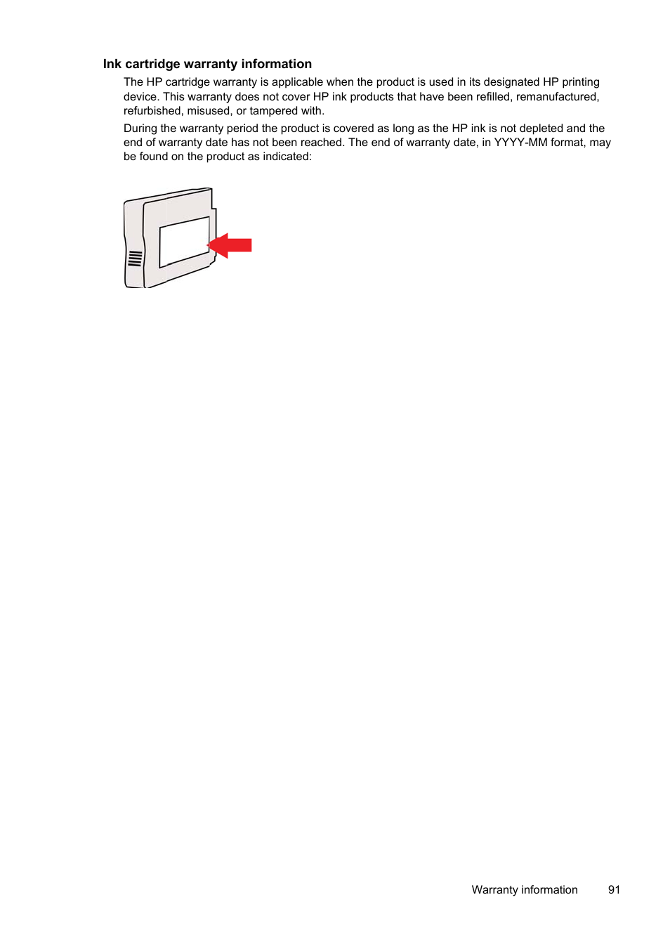 Ink cartridge warranty information | HP Officejet Pro 8100 ePrinter - N811a N811d User Manual | Page 95 / 152