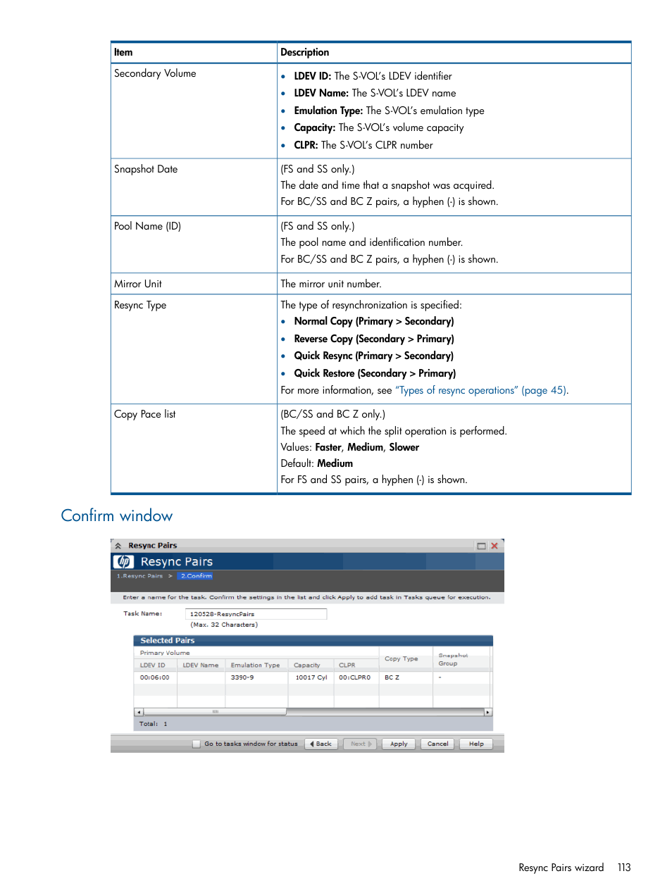 Confirm window | HP XP P9500 Storage User Manual | Page 113 / 155
