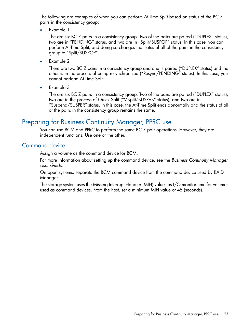 Command device, Preparing for | HP XP P9500 Storage User Manual | Page 23 / 155