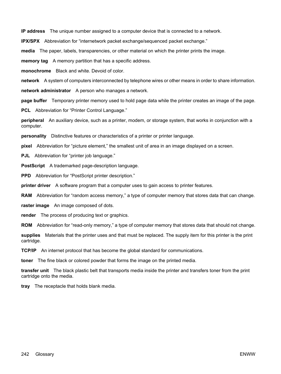 HP LaserJet M3027 Multifunction Printer series User Manual | Page 254 / 268