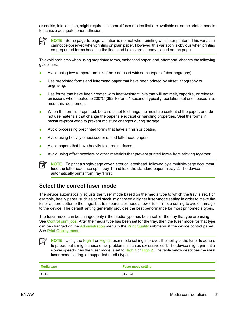 Select the correct fuser mode | HP LaserJet M3027 Multifunction Printer series User Manual | Page 73 / 268