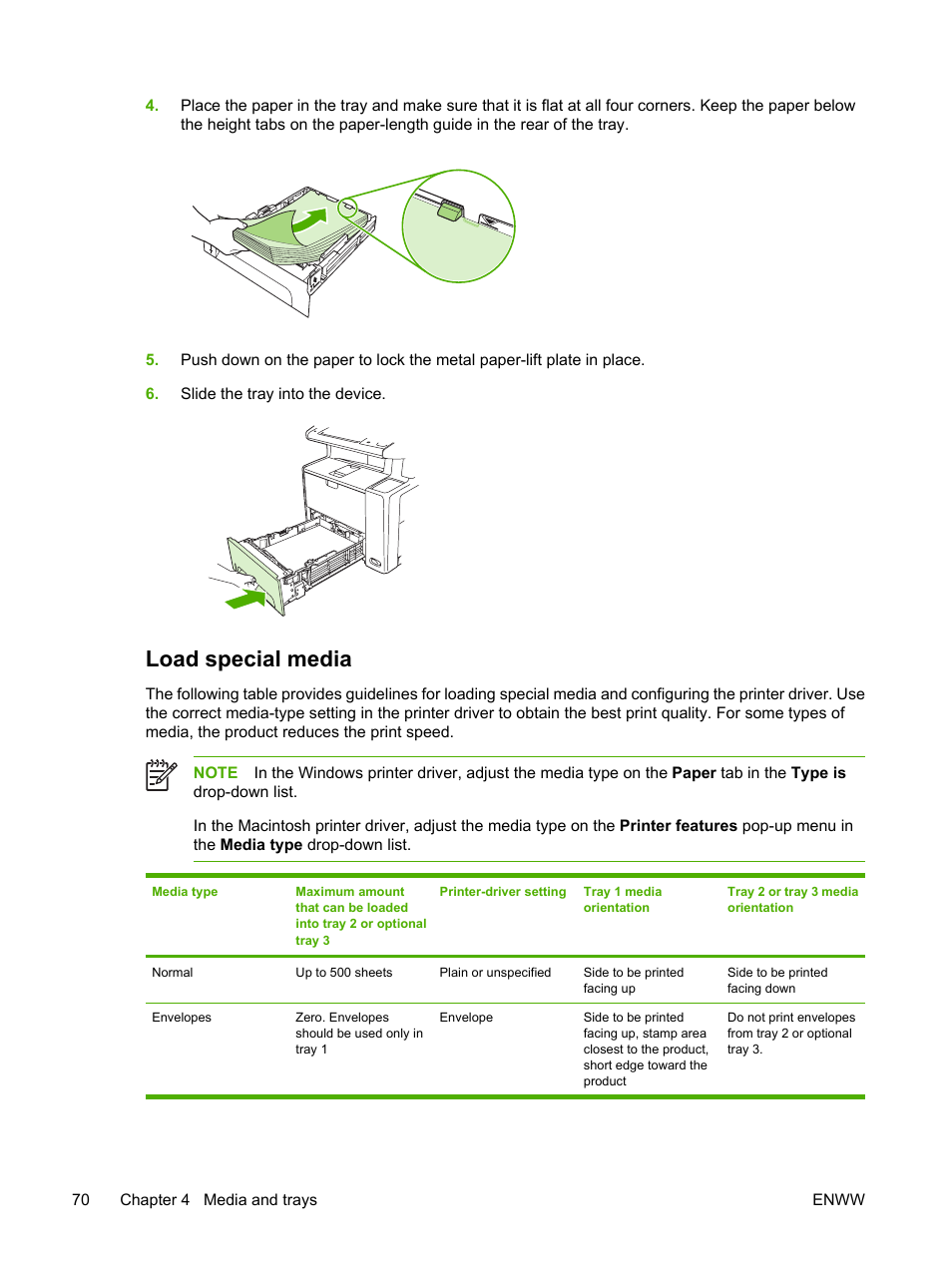 Load special media | HP LaserJet M3027 Multifunction Printer series User Manual | Page 82 / 268