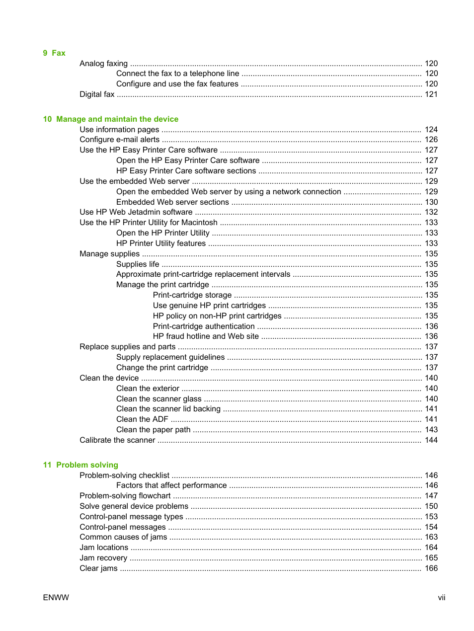 HP LaserJet M3027 Multifunction Printer series User Manual | Page 9 / 268