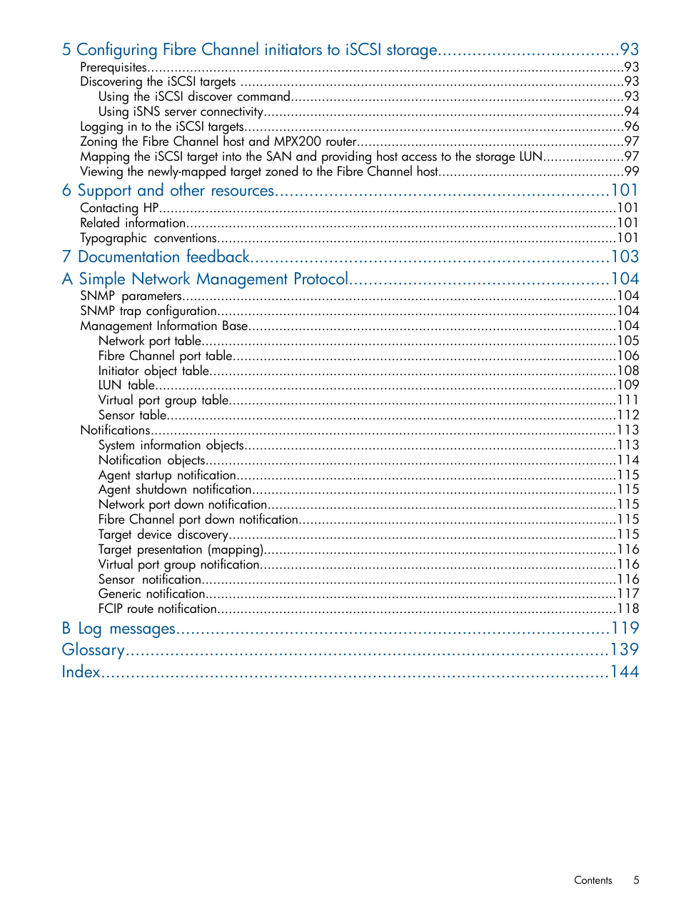 6 support and other resources, B log messages glossary index | HP MPX200 Multifunction Router User Manual | Page 5 / 147