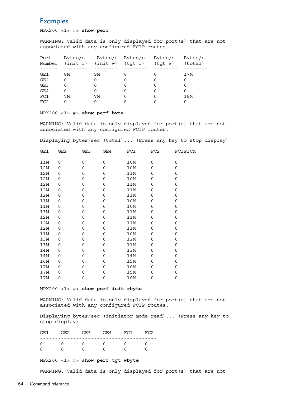 Examples | HP MPX200 Multifunction Router User Manual | Page 64 / 147
