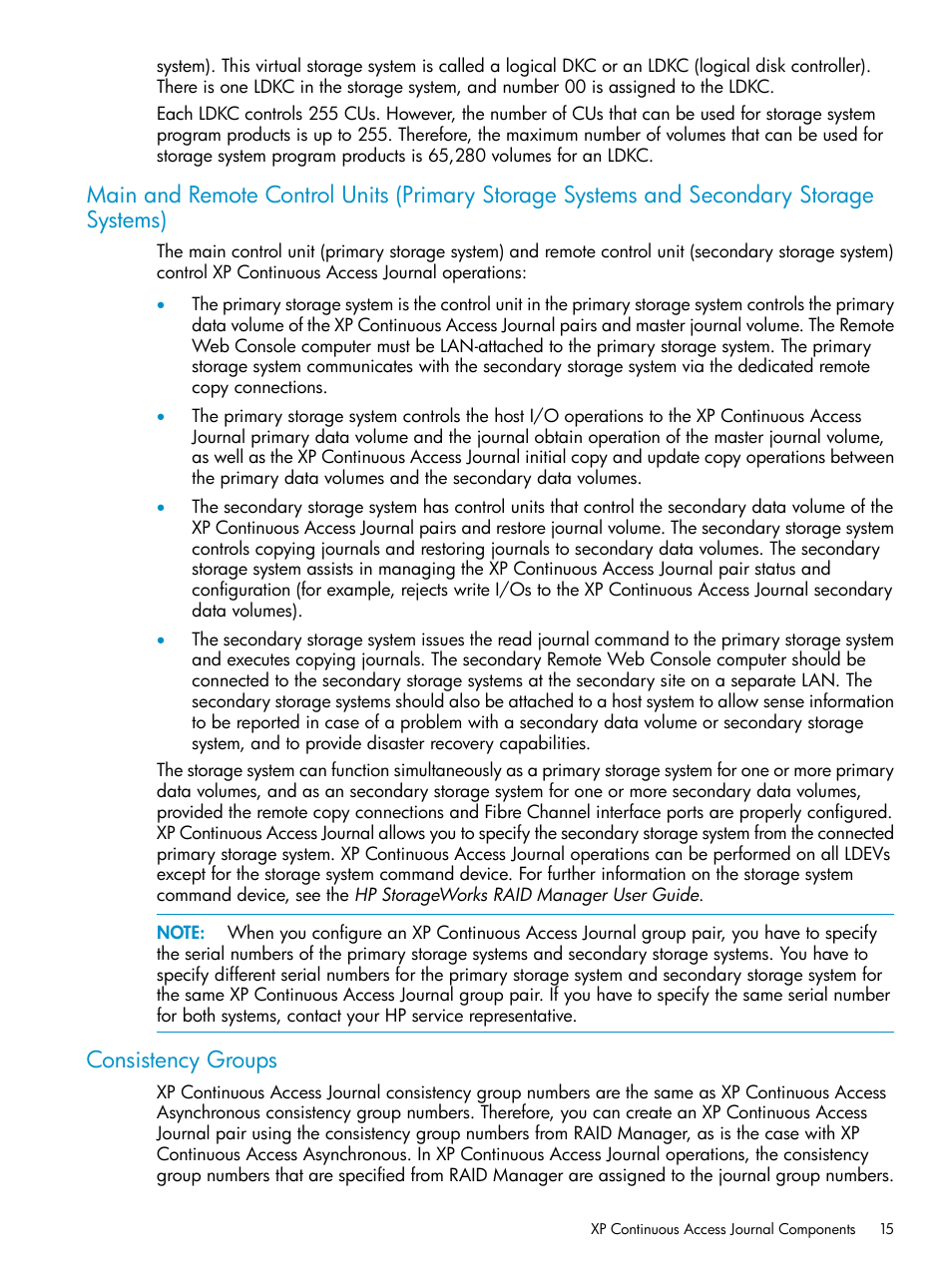 Consistency groups | HP XP Continuous Access Software User Manual | Page 15 / 248