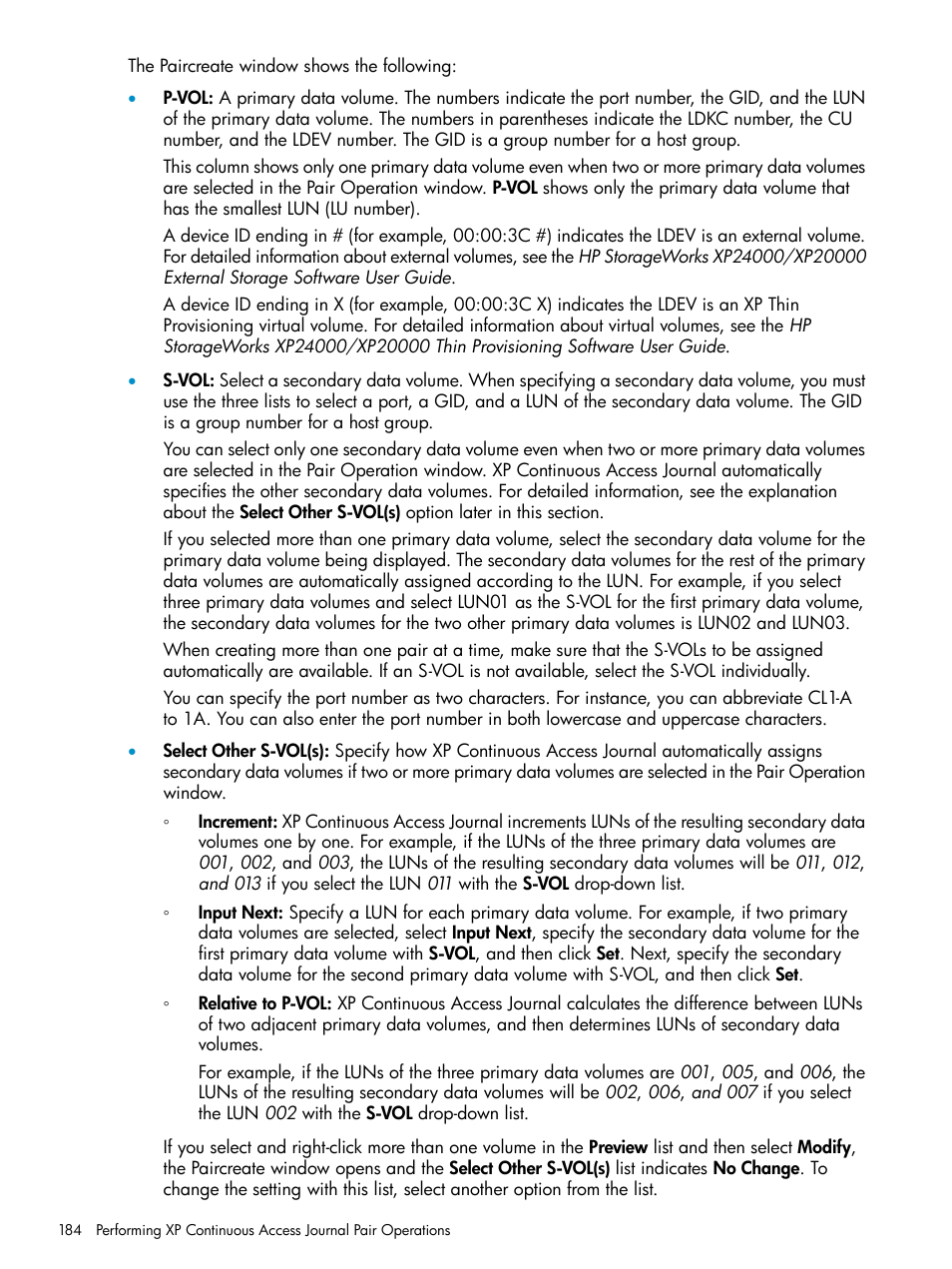 HP XP Continuous Access Software User Manual | Page 184 / 248