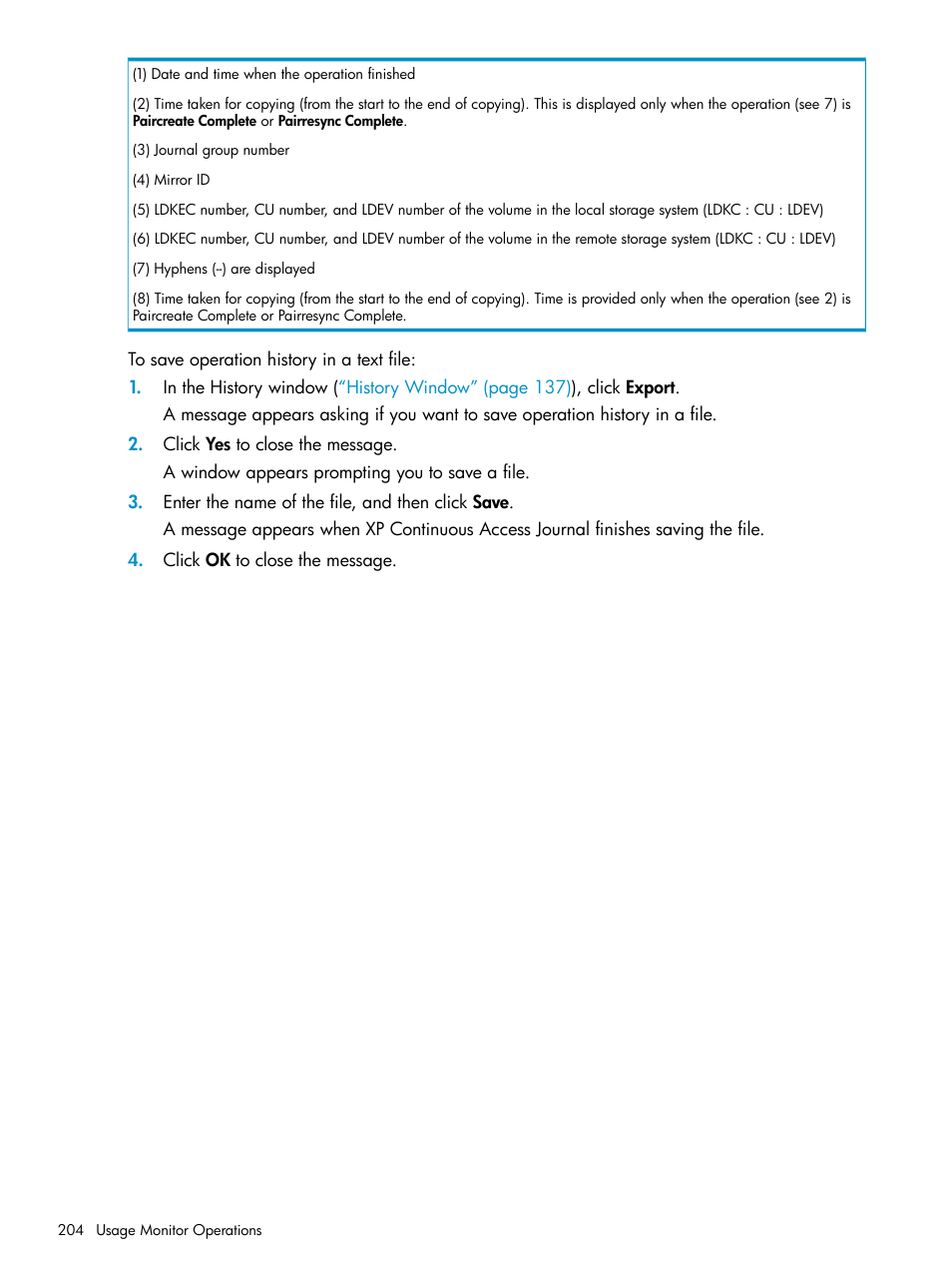 HP XP Continuous Access Software User Manual | Page 204 / 248