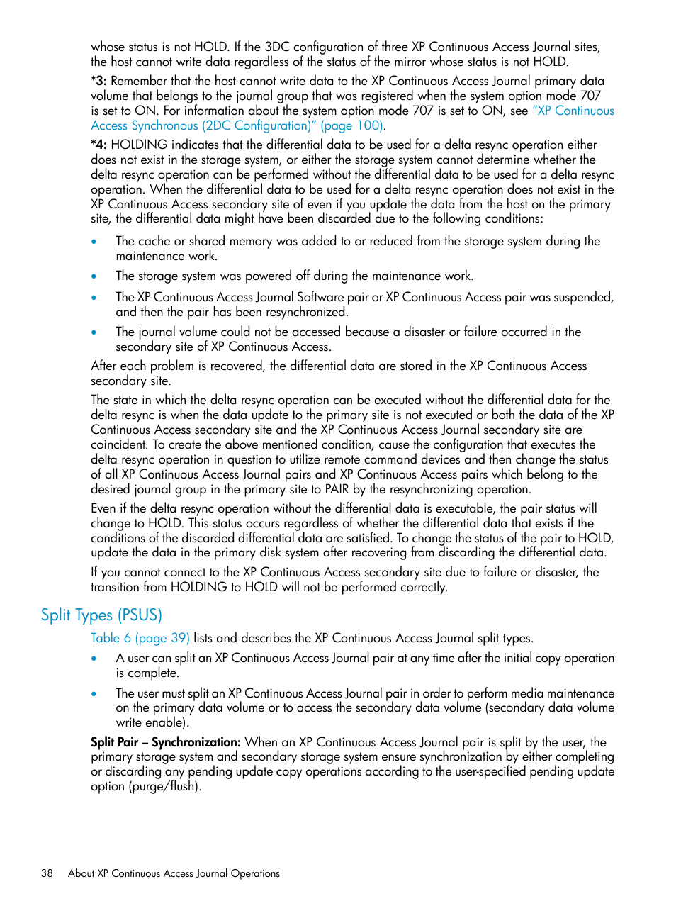 Split types (psus) | HP XP Continuous Access Software User Manual | Page 38 / 248