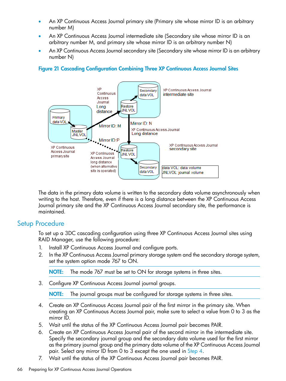 Setup procedure | HP XP Continuous Access Software User Manual | Page 66 / 248