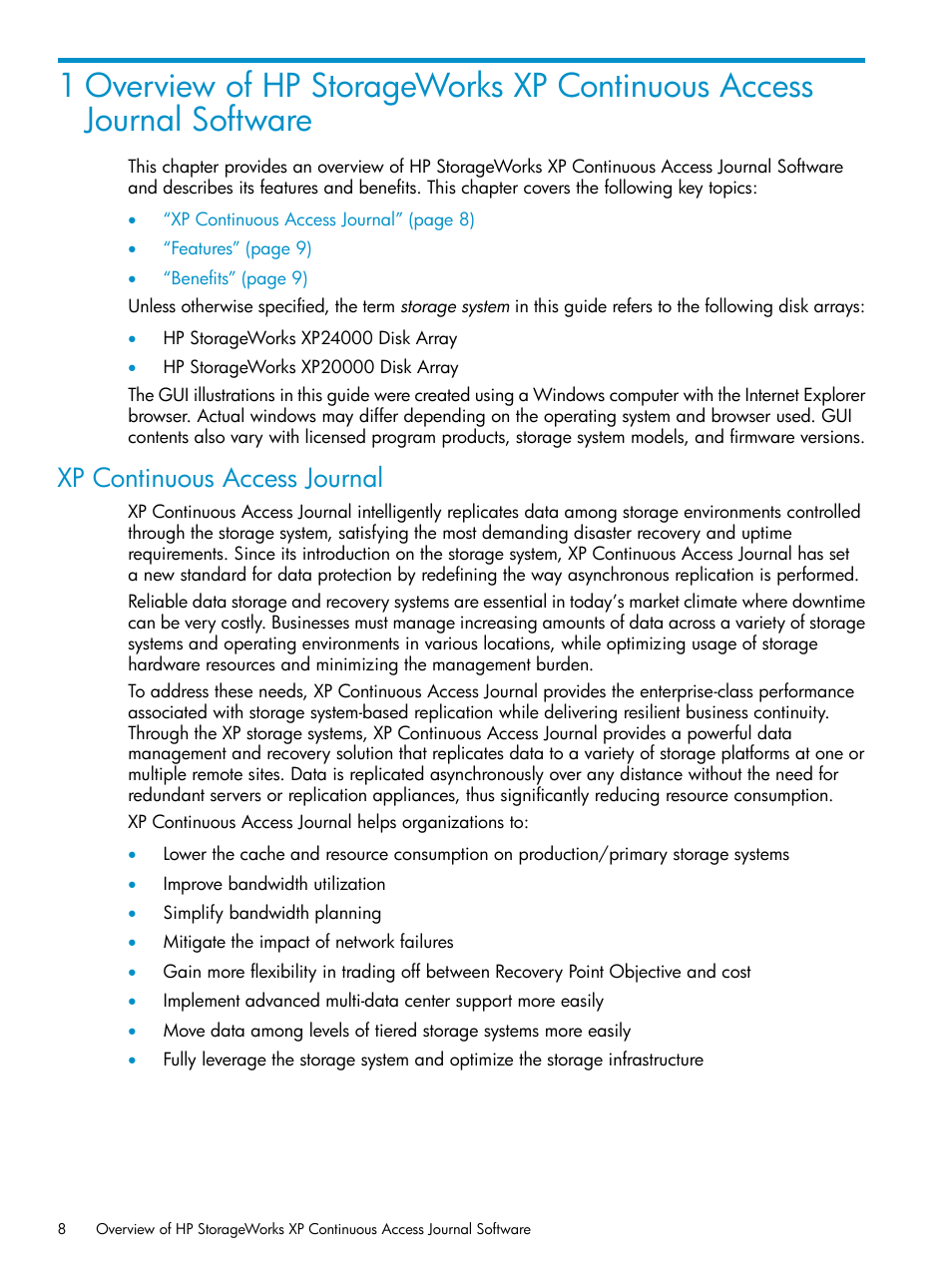 Xp continuous access journal | HP XP Continuous Access Software User Manual | Page 8 / 248