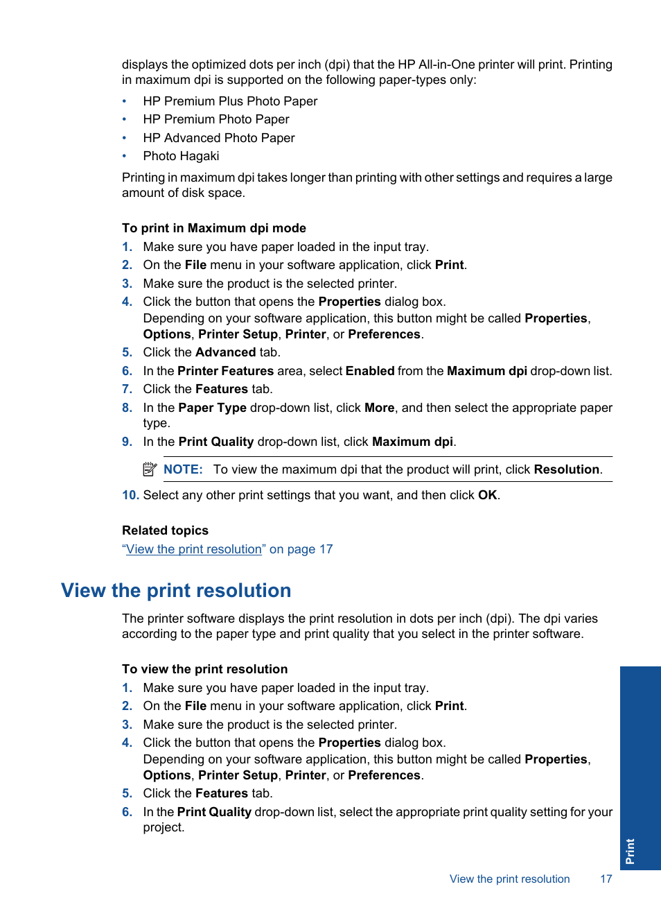 View the print resolution | HP Officejet 4400 All-in-One Printer - K410a User Manual | Page 19 / 106