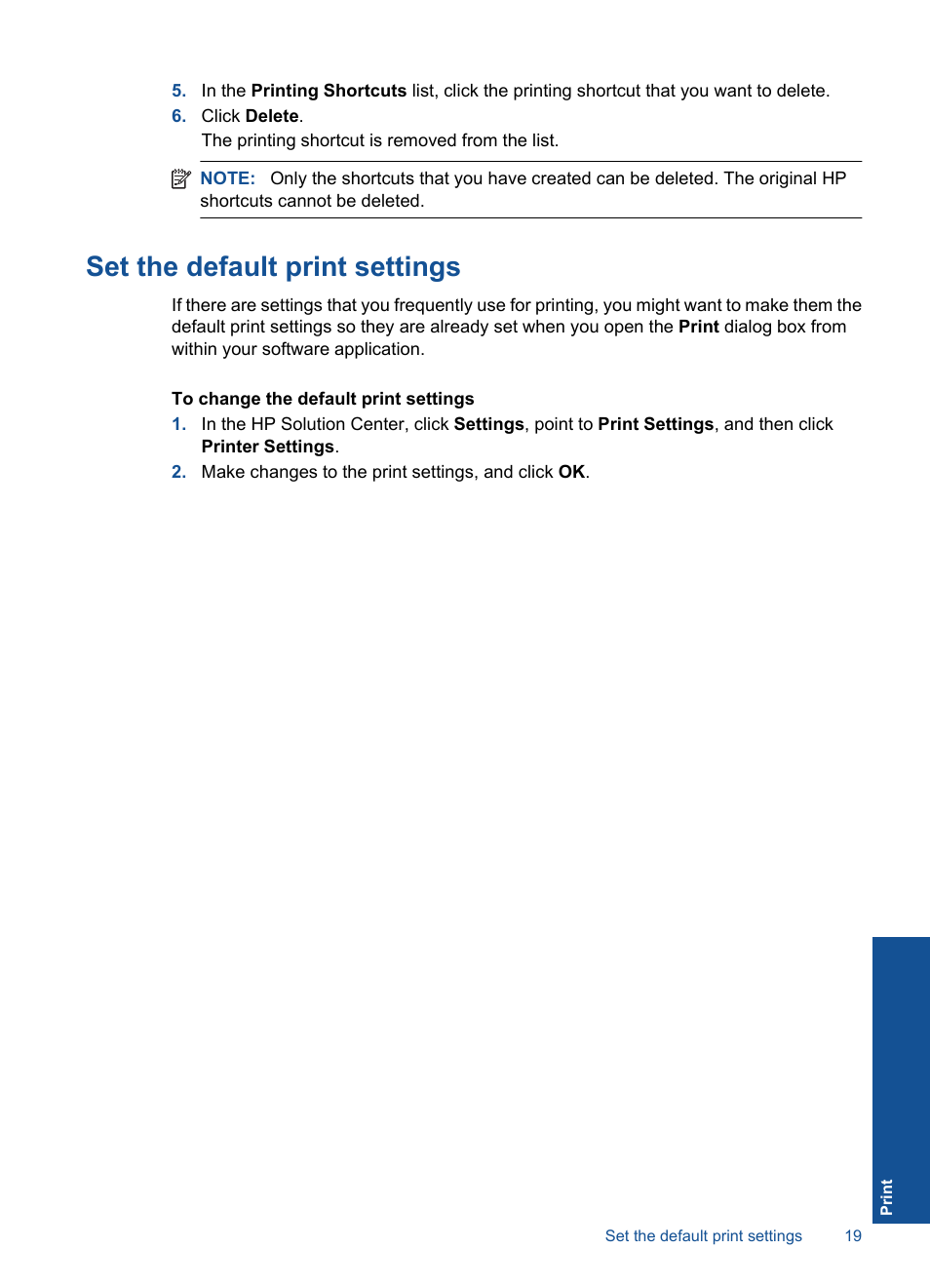 Set the default print settings | HP Officejet 4400 All-in-One Printer - K410a User Manual | Page 21 / 106