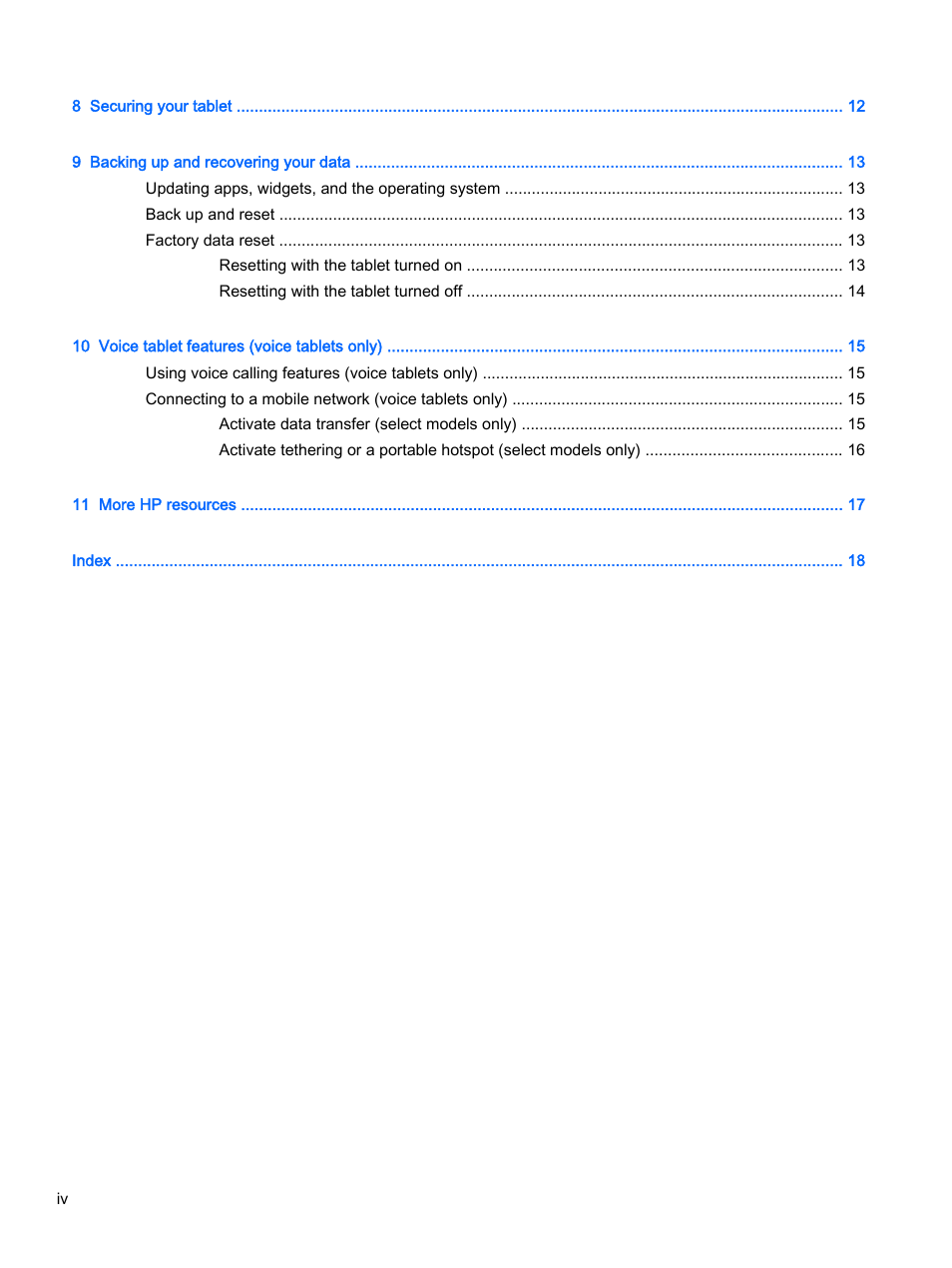 HP Slate 8 Pro-Business-Tablet User Manual | Page 4 / 22