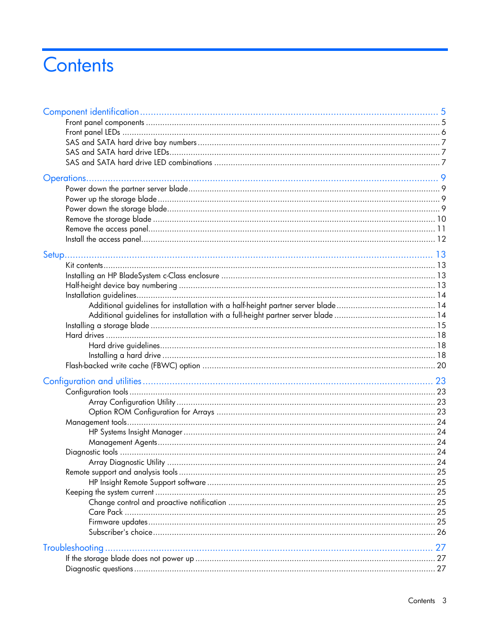 HP D2200sb Storage Blade User Manual | Page 3 / 49