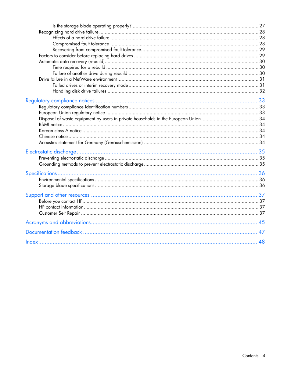 HP D2200sb Storage Blade User Manual | Page 4 / 49