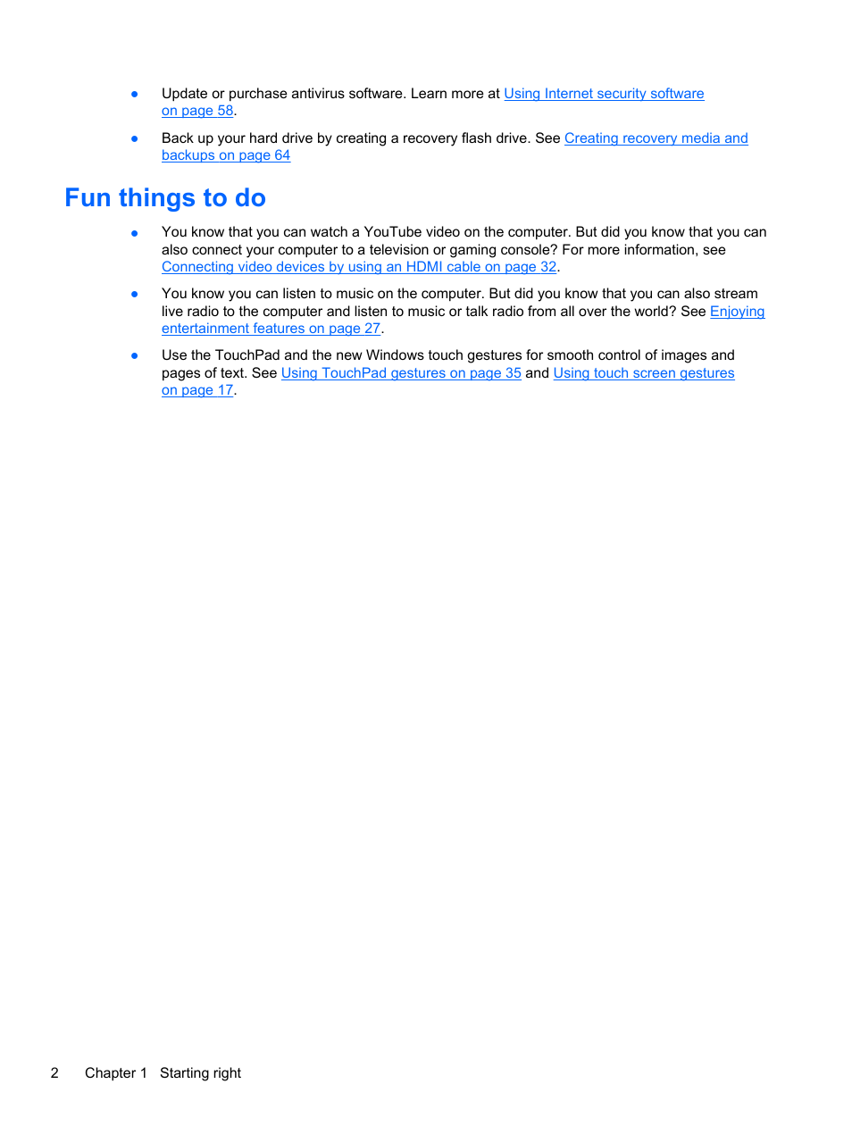 Fun things to do | HP Pavilion 13z-p100 CTO x2 PC User Manual | Page 12 / 81