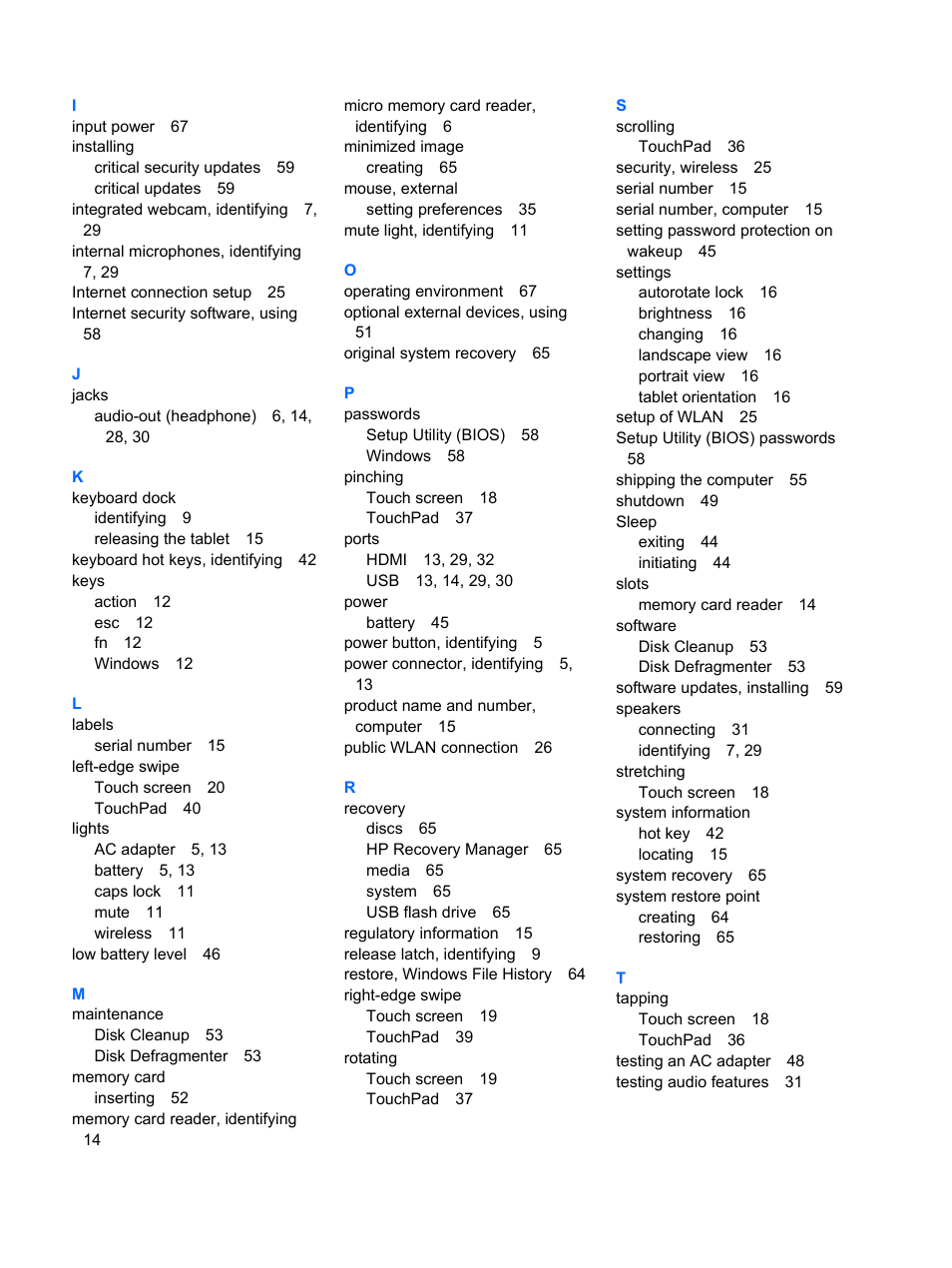 HP Pavilion 13z-p100 CTO x2 PC User Manual | Page 80 / 81
