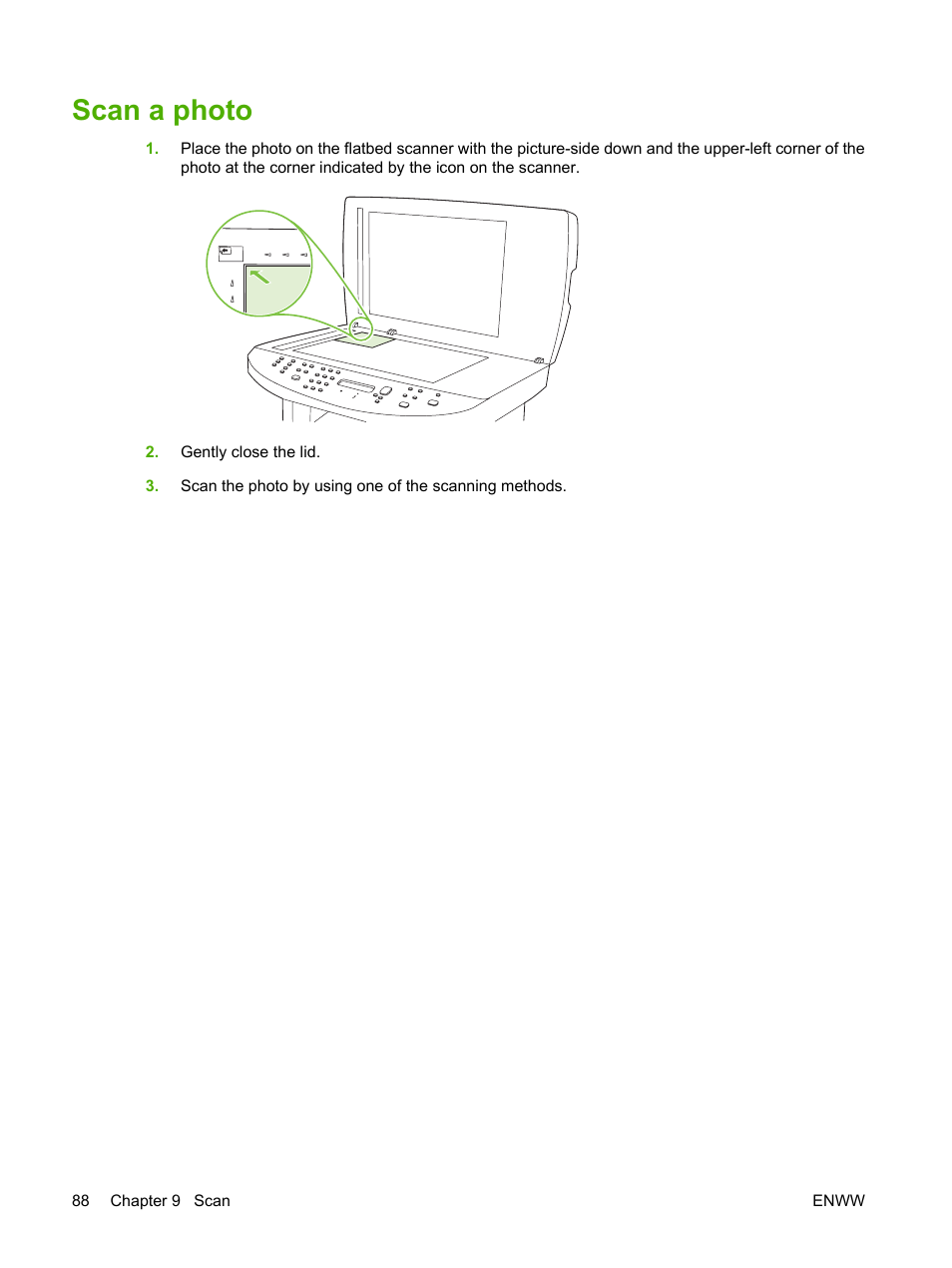 Scan a photo | HP LaserJet M1522 Multifunction Printer series User Manual | Page 100 / 254