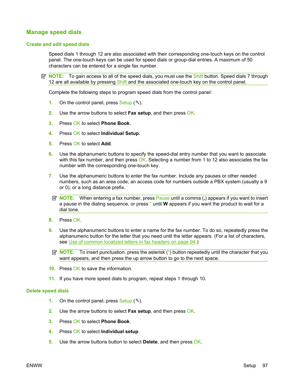 Manage speed dials, Create and edit speed dials, Delete speed dials | HP LaserJet M1522 Multifunction Printer series User Manual | Page 109 / 254