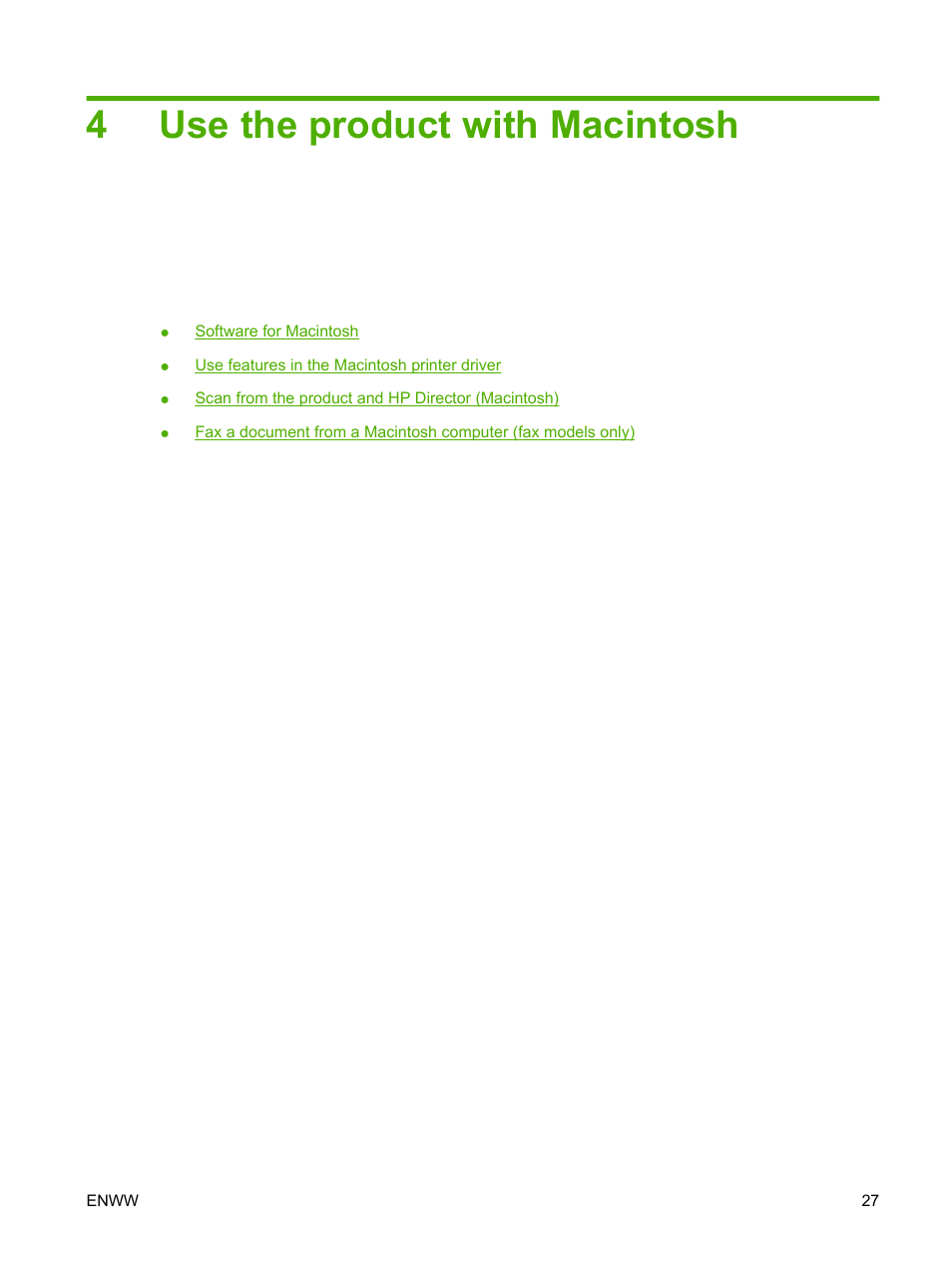 Use the product with macintosh, 4 use the product with macintosh, 4use the product with macintosh | HP LaserJet M1522 Multifunction Printer series User Manual | Page 39 / 254