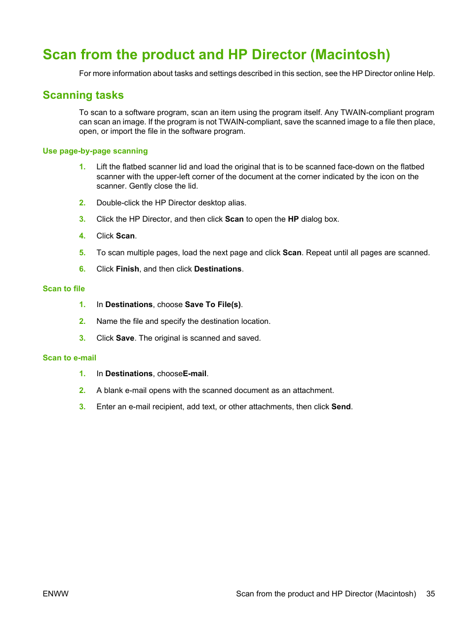 Scan from the product and hp director (macintosh), Scanning tasks | HP LaserJet M1522 Multifunction Printer series User Manual | Page 47 / 254