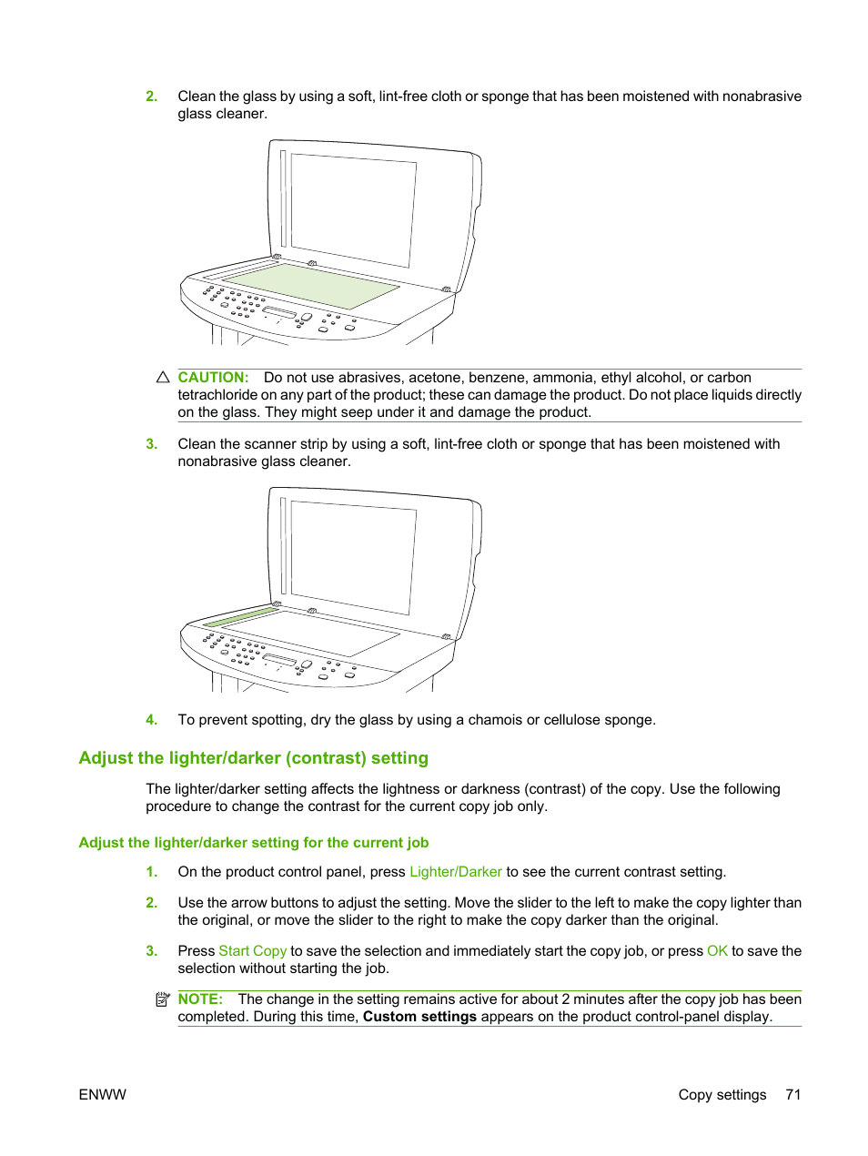 Adjust the lighter/darker (contrast) setting | HP LaserJet M1522 Multifunction Printer series User Manual | Page 83 / 254