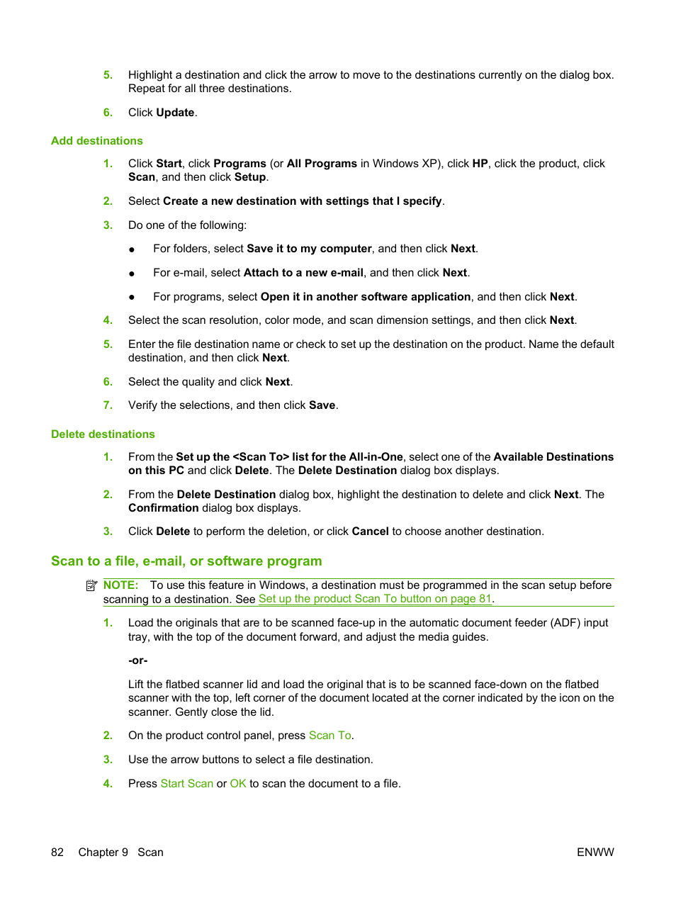 Scan to a file, e-mail, or software program | HP LaserJet M1522 Multifunction Printer series User Manual | Page 94 / 254